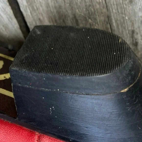 OAK TREE FARMS Red fringe western cowboy boots. Size 5. - Picture 7 of 7